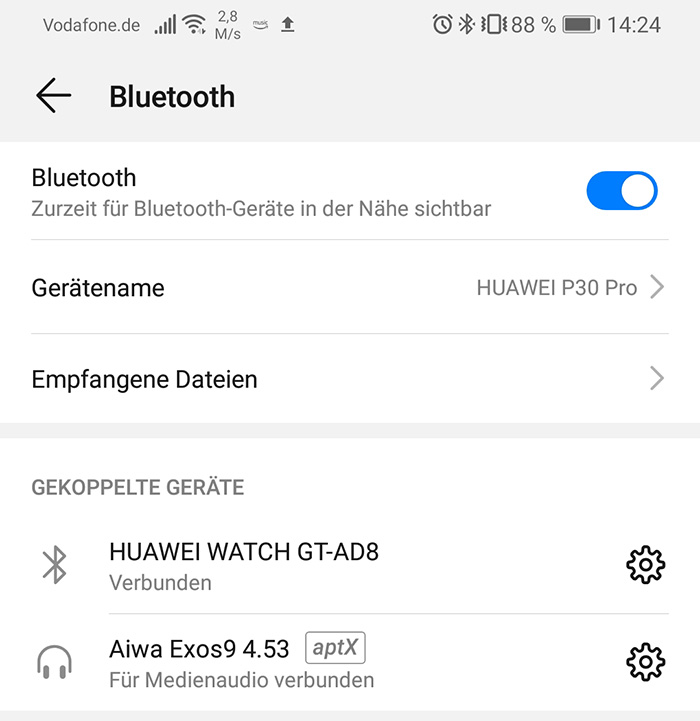 Aiwa Exos 9 screen