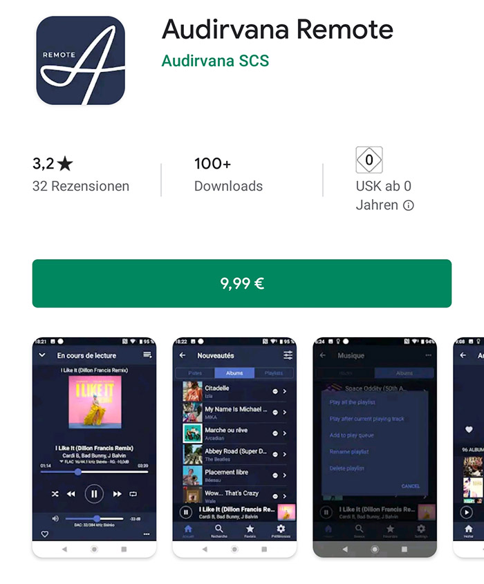 Audirvana Screen remote