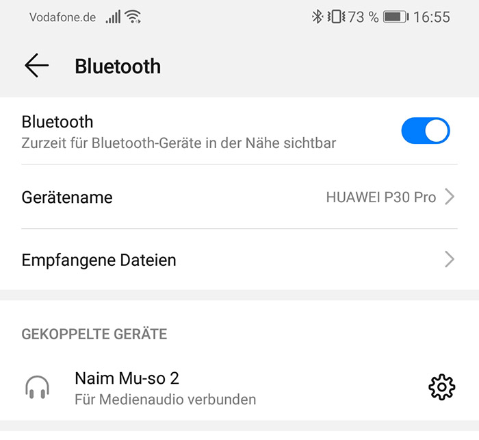 naim screenshot bluetooth