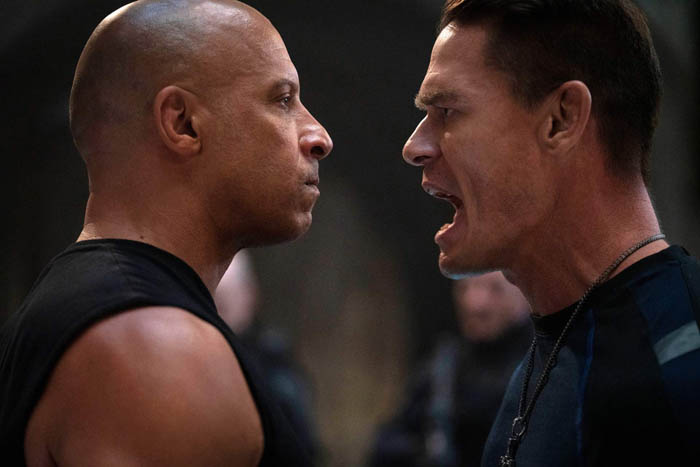 (from left) Dom (Vin Diesel) and Jakob (John Cena) in F9, directed by Justin Lin.