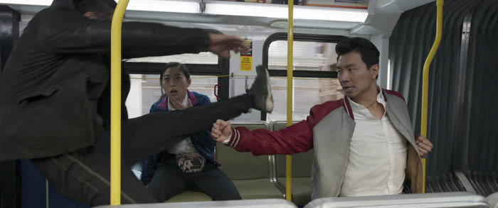Katy (Awkwafina) and Shang-Chi (Simu Liu) in Marvel Studios' SHANG-CHI AND THE LEGEND OF THE TEN RINGS. Photo courtesy of Marvel Studios. ©Marvel Studios 2021.