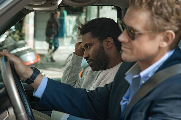 BECKETT (2021) John David Washington as Beckett and Boyd Holbrook as Tynan.  Cr: Yannis Drakoulidis/NETFLIX