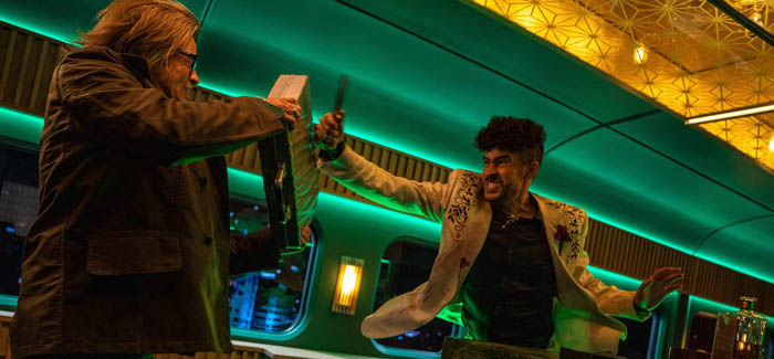 Brad Pitt and Bad Bunny star in Bullet Train.