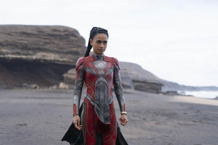 Makkari (Lauren Ridloff) in Marvel Studios' ETERNALS. Photo by Sophie Mutevelian. ©Marvel Studios 2021. All Rights Reserved.