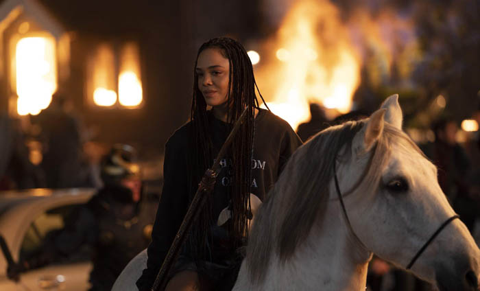 Tessa Thompson as King Valkyrie in Marvel Studios' THOR: LOVE AND THUNDER. Photo by Jasin Boland. ©Marvel Studios 2022. All Rights Reserved.