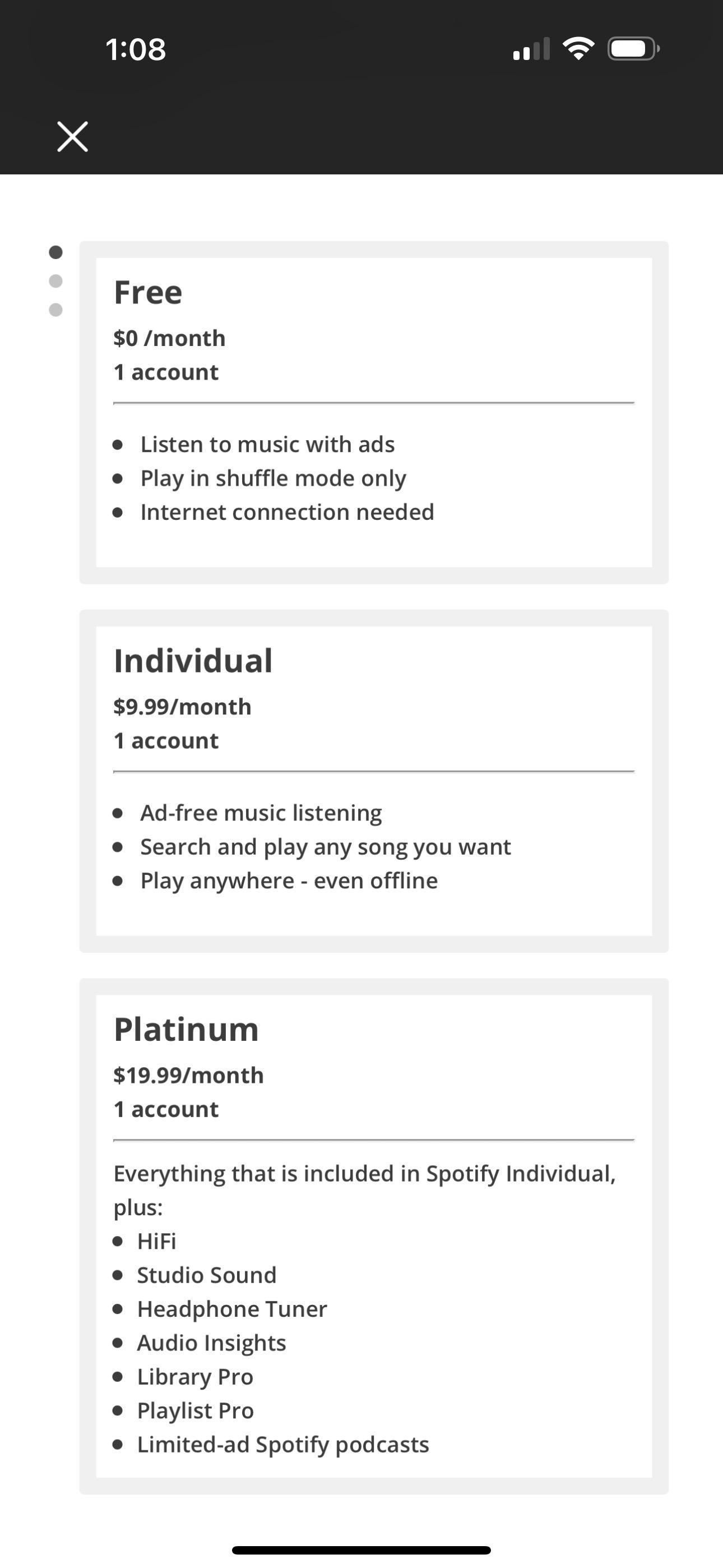 Spotify Platinum Angebot