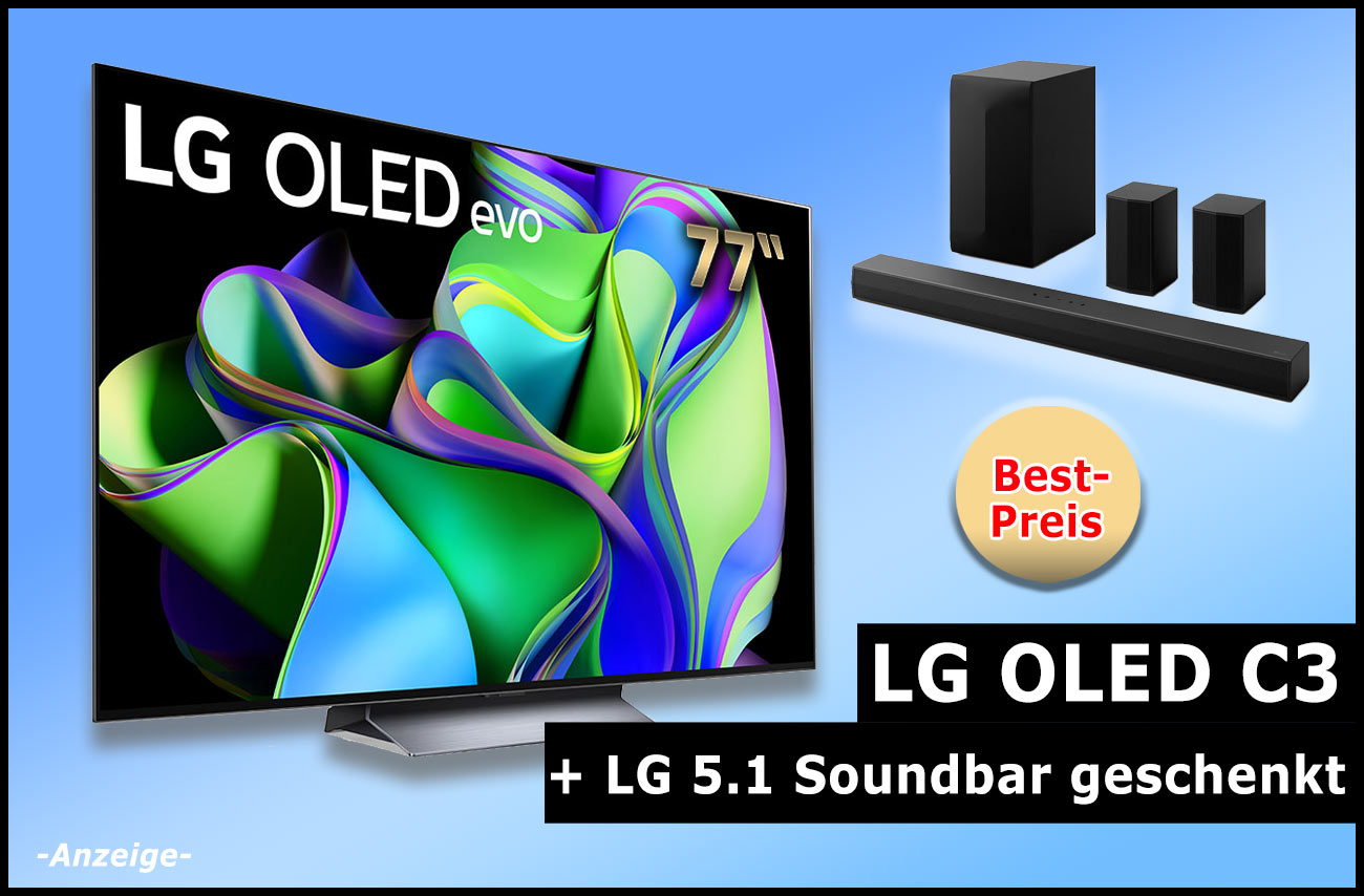 LG Angebot Aufmacher C3 77 Zoll Bundle