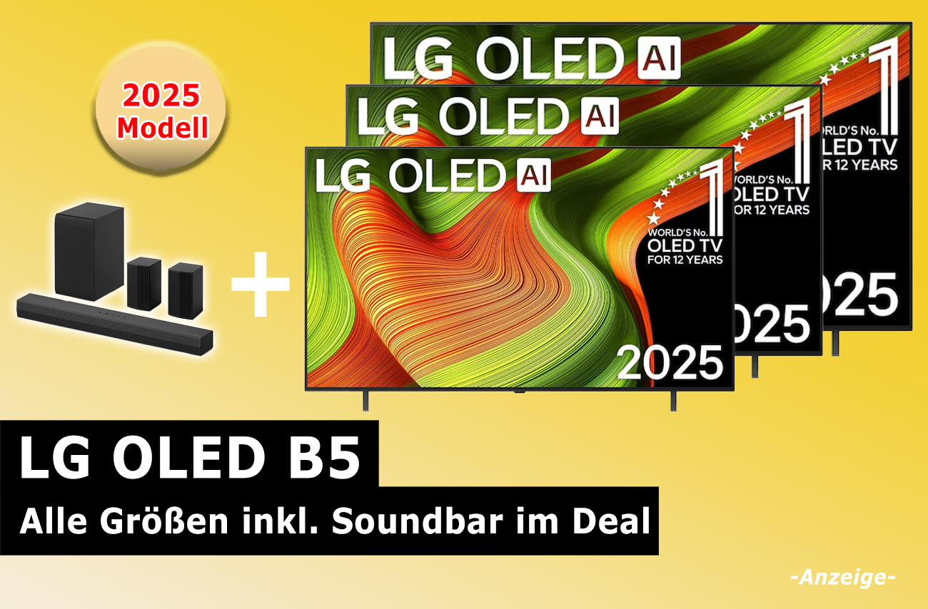 LG B5 OLED Angebot Aufmacher inkl Soundbar Bundle