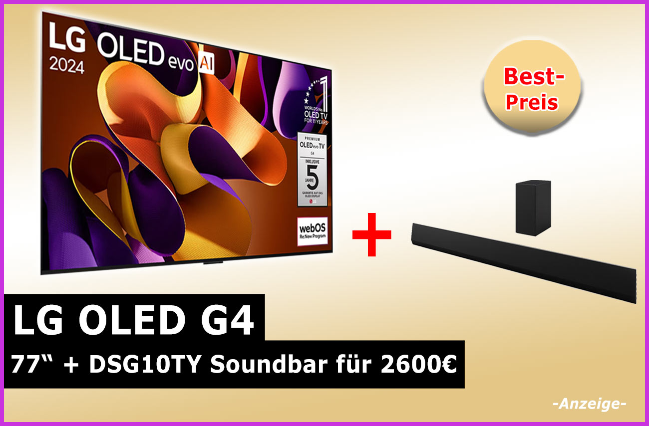 LG Angebot Aufmacher G4 77 Zoll Soundbar Bundle DS10TY 2025