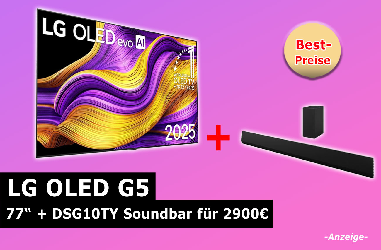LG Angebot Aufmacher G5 77 Zoll Soundbar Bundle DS10TY 2025